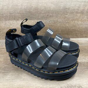 Dr. Martens Docs Blaire Strap Jelly Glitter Black Glitter Sandals Womens 5 NEW